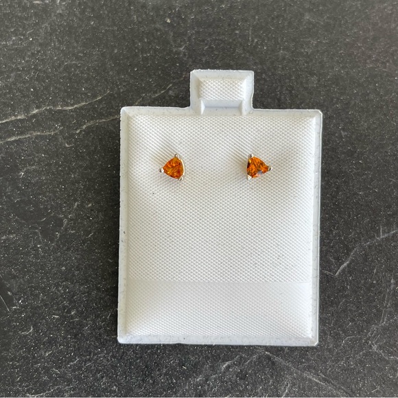 Sterling silver 925 Citrine Earrings - Picture 5 of 8
